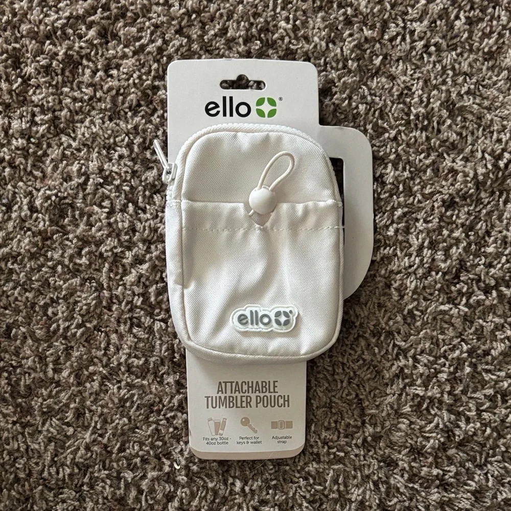 White Attachable Tumbler Pouch - Compact Travel Accessory